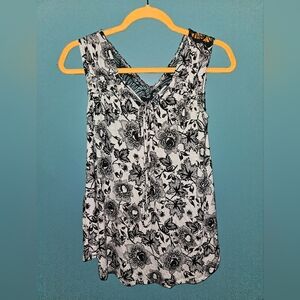 Floral and lace tank top